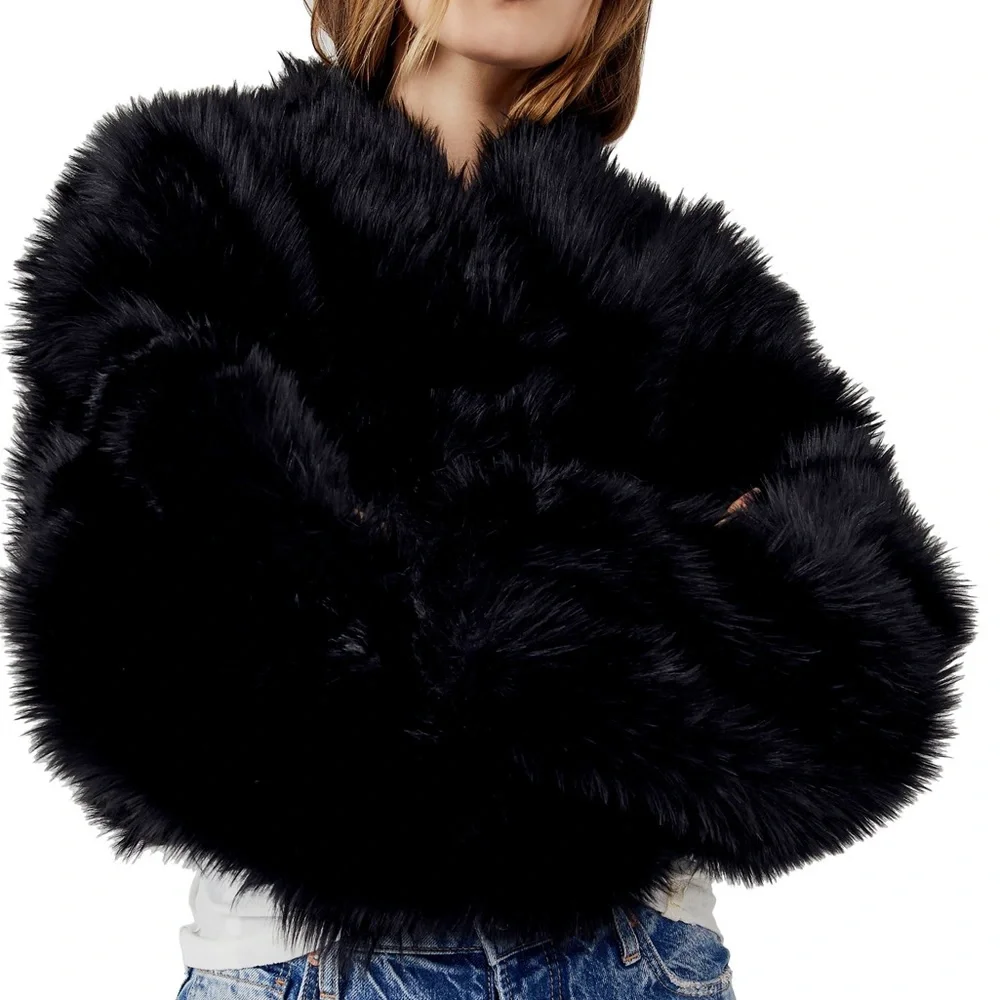 Free People All Night Faux Fur Jacket
